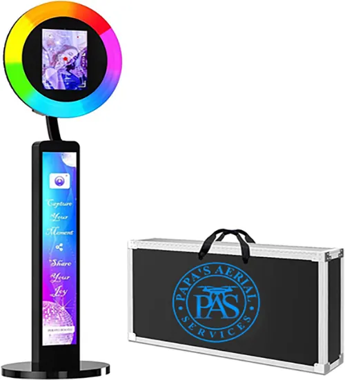 Photo booth kiosk available for rental at South Florida events