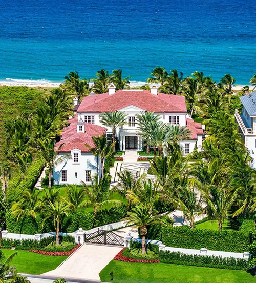 South Florida home photographed from the air for a real estate listing